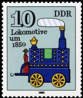 (1980-101) Марка Германия (ГДР) "Паровоз"    Исторические игрушки II Θ