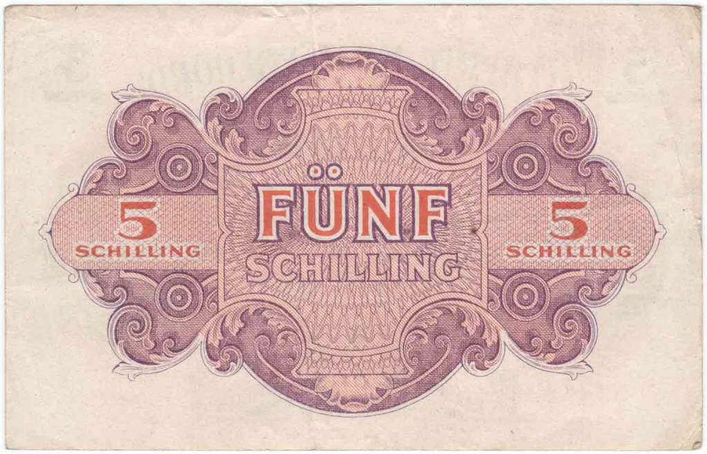 () Банкнота Австрия 1944 год 5  &quot;&quot;   VF