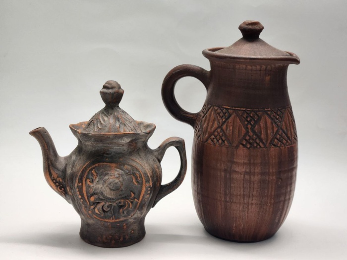 Кувшин,с крышкой и чайник-кофейник глина керамика