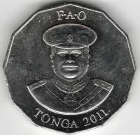 () Монета Тонга 2011 год 50 сенити ""  Медь-Никель  UNC