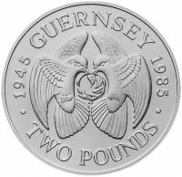 () Монета Остров Гернси 1985 год 2 фунта ""   AU