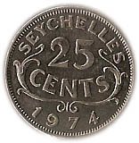 (№1954km11) Монета Сейшельские острова 1954 год 25 Cents