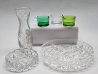 Менажница пепельница вазочка 3 подсвечника стекло хрусталь
