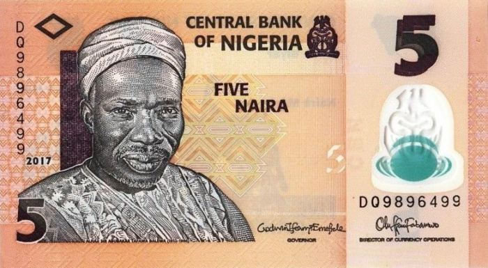 (2017) Банкнота Нигерия 2017 год 5 найра &quot;Абубакар Тафава Балева&quot; Пластик  UNC