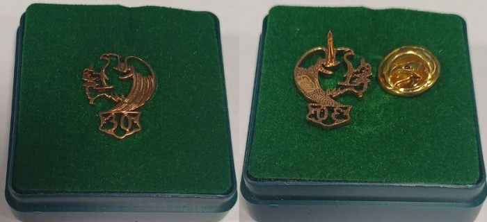 Значок Знак Россия Гознак 30 лет безупречной работы СПМД Фрачник Иголка