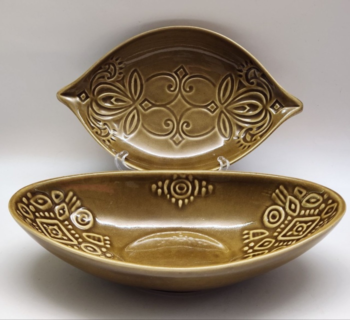 Блюда 2 шт овальные фаянс СССР ЛОЗ винтаж