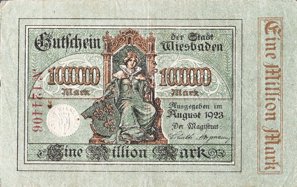 (№1923) Банкнота Германия 1923 год &quot;1,000,000 Mark&quot;