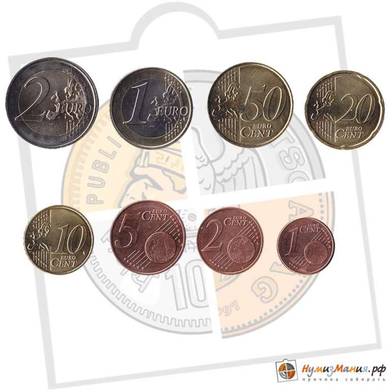 (2009) Набор монет Евро Люксембург 2009 год    UNC