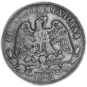 (№1872km5.1R(R5.1)) Монета Куба 1872 год 50 Centavos (Countermarked Coinage (Decimal Issue))