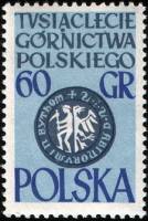 (1961-053) Марка Польша "Печать города Бытом"   1000 лет польской горнодобывающей промышленности II 