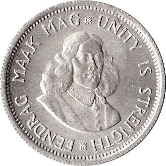 (1961) Монета ЮАР (Южная Африка) 1961 год 10 центов &quot;Ян ван Рибек&quot;  Серебро Ag 500 Серебро Ag 500  U