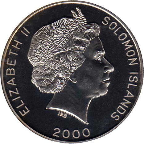 (2000) Монета Соломоновы Острова 2000 год 1 доллар &quot;XXXII Летняя олимпиада Токио 2020 Плавание&quot;  Мед