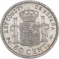(№1904km723) Монета Испания 1904 год 50 Ceacute;ntimos