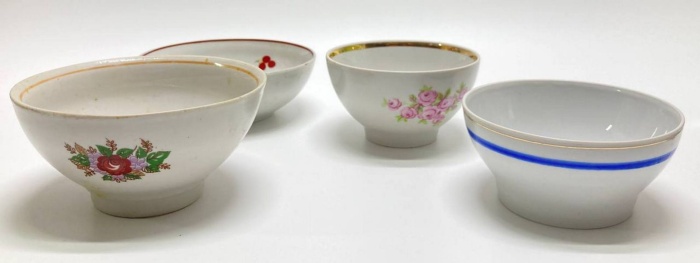 Салатники пиалы, фарфор, 4 шт