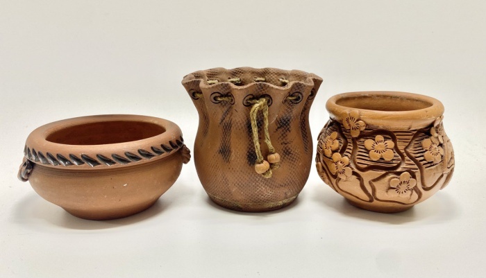 Кашпо глина 3 шт 