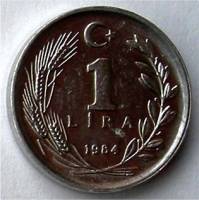 () Монета Турция 1984 год 1  ""   Алюминий  AU