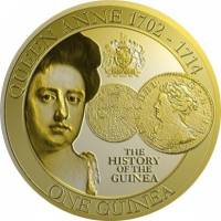 (№2013) Монета Тристан да Кунья 2013 год 1 Guinea (History of The Guinea, Queen Anne (1702-1714))