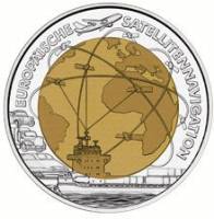 (004) Монета Австрия 2006 год 25 евро "Спутниковая навигация"  Биметалл (Серебро - Ниобиум)  BU