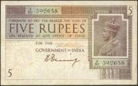 (№1917P-4a) Банкнота Индия 1917 год "5 Rupees" (Подписи: A)