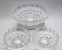 Салатники лотосы набор 3 шт стекло СССР диаметр 28 и 19 см праздничная сервировка