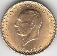 () Монета Турция 1969 год   ""   Золото (Au)  XF