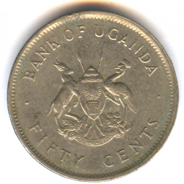 (№1976km4a) Монета Уганда 1976 год 50 Cents
