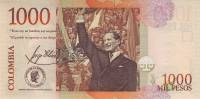 (,) Банкнота Колумбия 2007 год 1 000 песо "Хорхе Эльесер Гайтан"   UNC