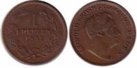 (1852) Монета Германия (Баден) 1852 год 1 крейцер "Леопольд I"  Медь  XF
