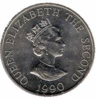 () Монета Остров Олдерни 1990 год 2 фунта ""   UNC