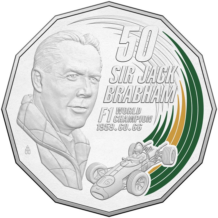 (2017) Монета Австралия 2017 год 50 центов &quot;Джек Брэбем&quot;  Медь-Никель  UNC