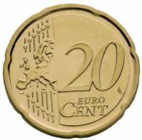 (2002) Монета Финляндия 2002 год 20 евроцентов  1-й тип образца 1999-2006 с буквой М Скандинавский с