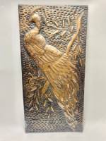 Панно чеканка Павлин СССР 49х24 см 
