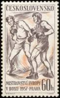 (1957-018) Марка Чехословакия "Бокс"    10-я Международная велогонка Прага-Берлин-Варшава. Чемпионат