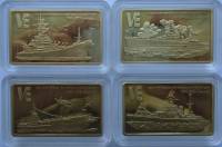 2005 4 монеты по 5 квача Набор монет Малави 2005 год 60 лет Победы Корабли    PROOF