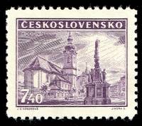 (1946-020) Марка Чехословакия "Церковь, Годонин"    Замки, пейзажи и города (Стандартный выпуск) II 