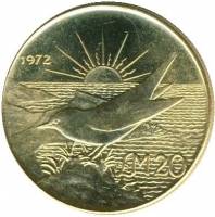 () Монета Мальта 1972 год 20  ""   Биметалл (Платина - Золото)  UNC