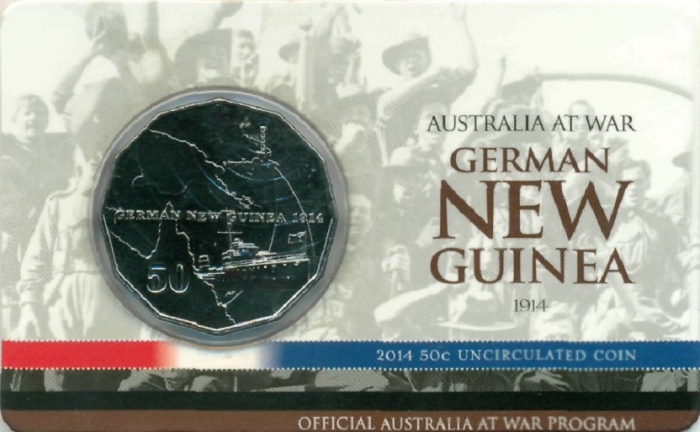 (2014) Монета Австралия 2014 год 50 центов &quot;Германская Новая Гвинея&quot;  Медь-Никель  PROOF