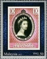 (№2012-1988) Марка Малайзия 2012 год "Бриллиантового юбилея королевы Елизаветы II", Гашеная