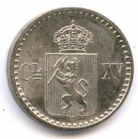 (№1871km336.2) Монета Норвегия 1871 год 2 Skilling