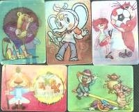 Набор стерео-календарей "Мультфильмы", БПСК, 5 шт., СССР, 1978-1991 гг. (сост. на фото)