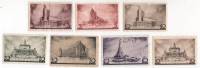 1937-08-10 12-15 Серия Набор марок 7 шт СССР Перф лин 12¼  Архитектура Москвы II O