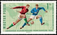 (1966-045) Марка Венгрия "Италия-Венгрия"    ЧМ по футболу 1966, Лондон II Θ