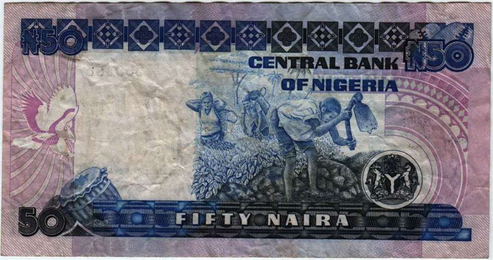 (,) Банкнота Нигерия 2001 год 50 найра &quot;Люди&quot;   VF
