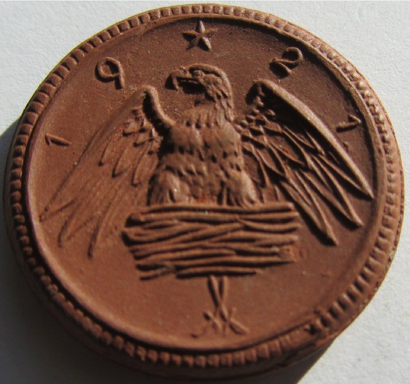 (1921) Монета-нотгельд Германия (Саксония) 1921 год 2 марки &quot;Орёл&quot;  Фарфор  UNC