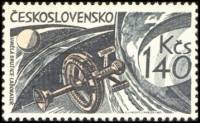 (1965-017) Марка Чехословакия "Космическая станция"    Исследование космоса III Θ