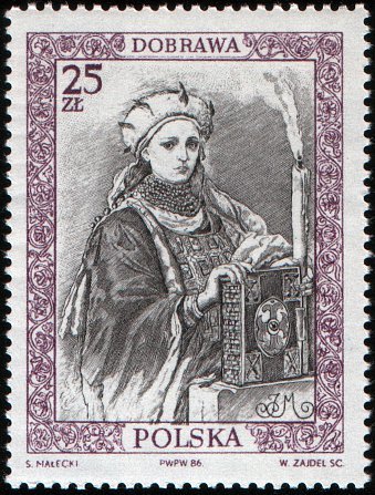 (1986-058) Марка Польша "Герцогиня Добрава"    Портреты польских правителей III &Theta;