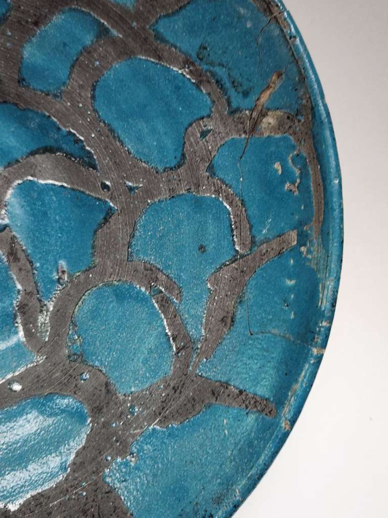 Блюдо керамика майолика зеленое ручная работа 