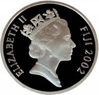 (№2002km112) Монета Фиджи 2002 год 25 Dollars (Парусное судно "Восток")