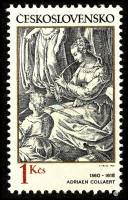(1982-018) Марка Чехословакия "Девушка с флейтой"    Старинные гравюры на музыкальные темы I Θ