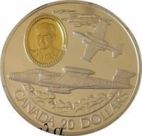 (1996) Монета Канада 1996 год 20 долларов ""  Серебро Ag 925, Позолота  PROOF
